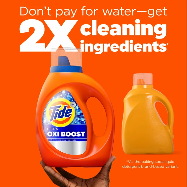 Alt view image 2 of 6 - Tide Ultra Oxi Boost Liquid Laundry Detergent, Advanced Stain Remover, 27 fl oz, 19 Loads