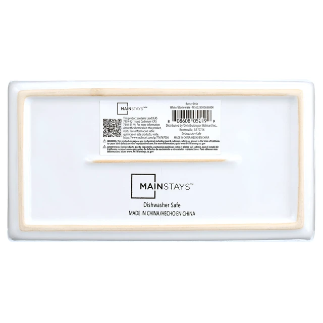 Alt view image 3 of 6 - Mainstays Stoneware Butter Dish with Lid, White