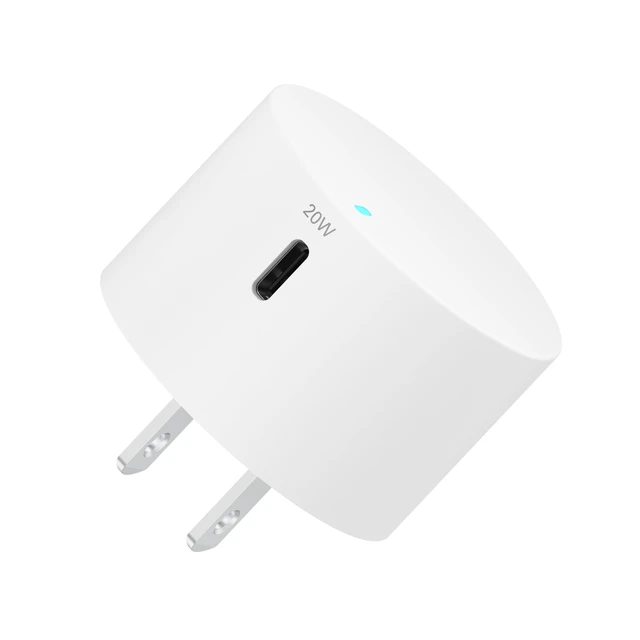 Alt view image 5 of 6 - Onn 20W Single USB-C Port Wall Charger, Fast Charging, USB-IF Certified, Foldable Plug, White, Compatible with iPhone 17/16/15 Series, Samsung Galaxy, Note, Pixel Devices