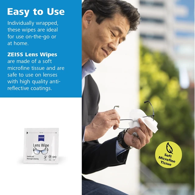 Alt view image 2 of 4 - ZEISS Gentle and Thorough Cleaning Eyeglass Lens Cleaner Wipes, 100 Count