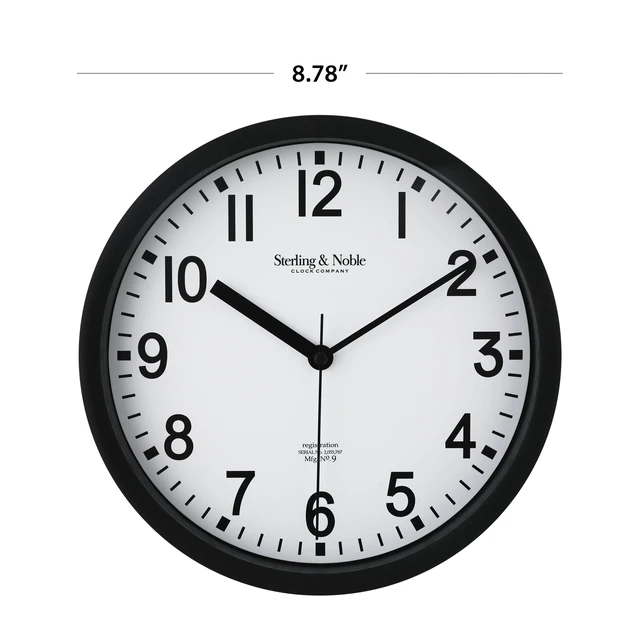 Alt view image 4 of 6 - Mainstays Basic 8.78" Black Analog Round Wall Clock
