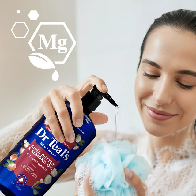 Alt view image 2 of 6 - Dr Teal's Body Wash with Shea Butter & Almond and Pure Epsom Salt, 24fl oz