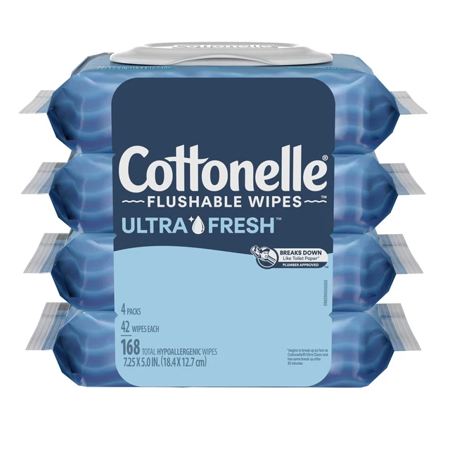 Alt view image 7 of 7 - Cottonelle Ultra Fresh Flushable Wet Wipes 4 Flip-Top Packs