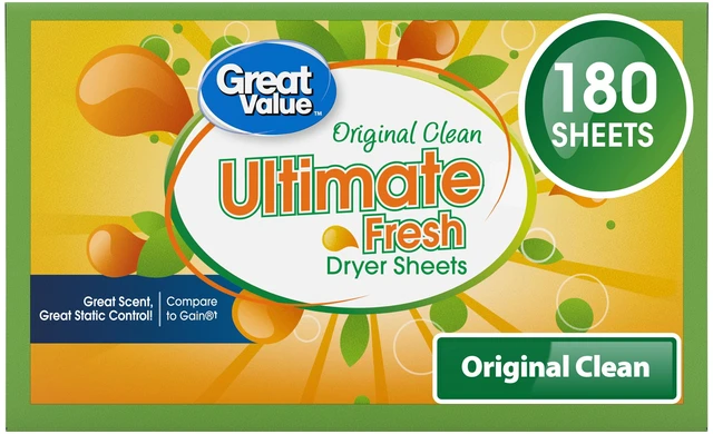 Main image of Great Value Ultimate Fresh Dryer Sheets, Original Clean, 180 Count
