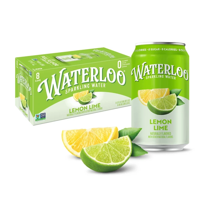 Alt view image 3 of 5 - Waterloo Lemon-Lime Sparkling Water, 12fl oz, 8-Pack Cans