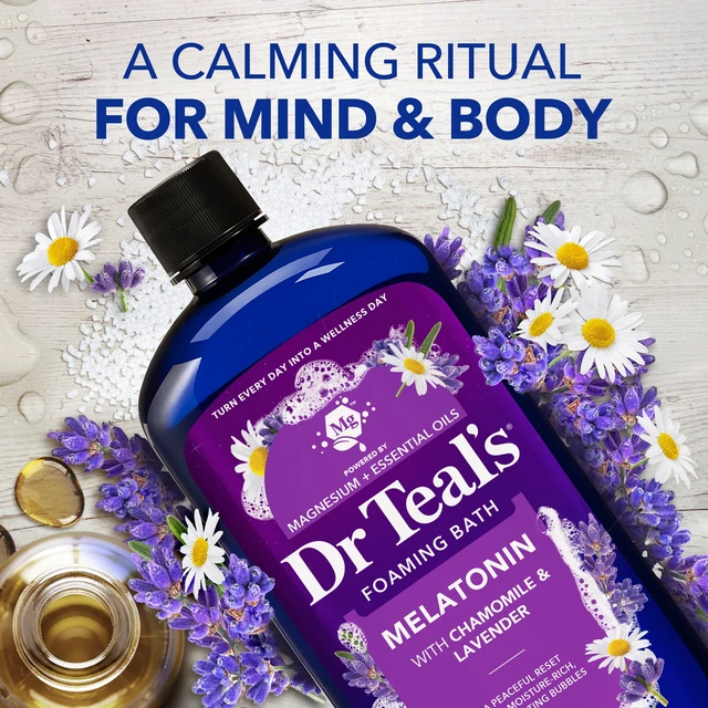Alt view image 6 of 6 - Dr Teal's Foaming Bath Sleep with Melatonin, Lavender & Chamomile Essential Oils, 34 fl oz