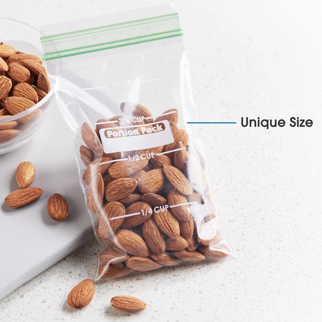 Alt view image 3 of 6 - Great Value 100-Count Fresh Seal Double Zipper Rectangle Snack Bags