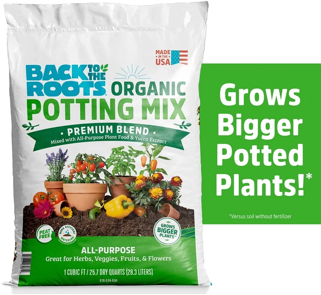 Main image of Back to the Roots Organic Potting Mix All-Purpose Premium Blend Soil, 1 cu ft