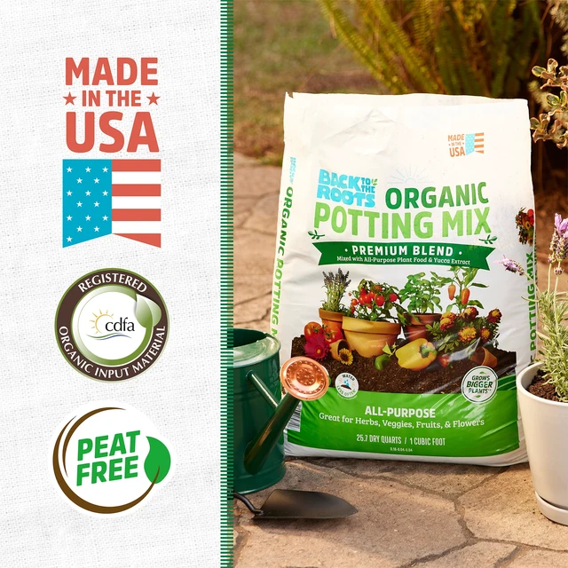 Alt view image 3 of 5 - Back to the Roots Organic Potting Mix All-Purpose Premium Blend Soil, 1 cu ft