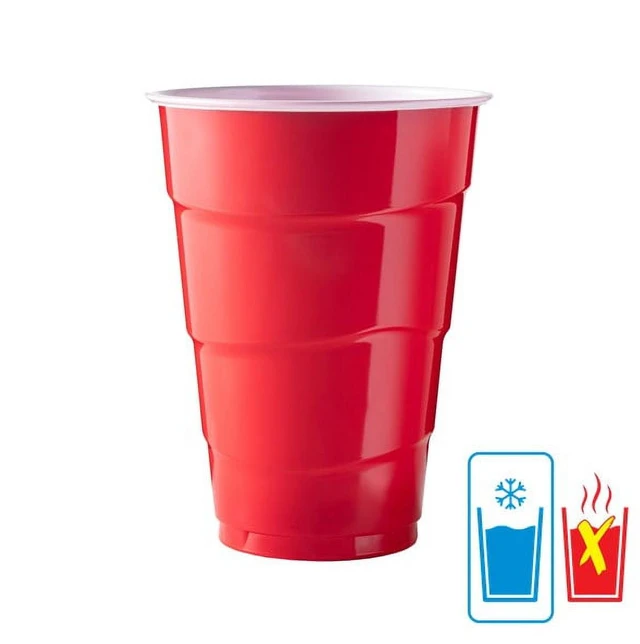 Alt view image 4 of 5 - Great Value 18oz Red Disposable Plastic Party Cups, 50 Count