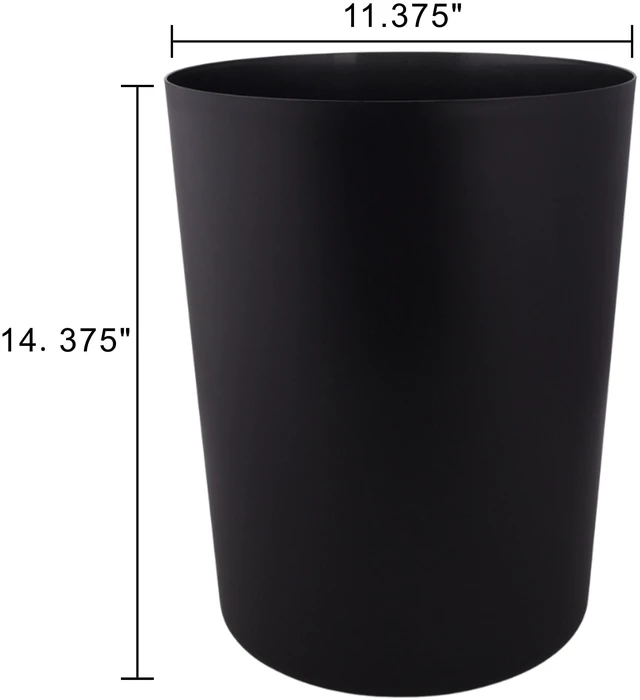 Alt view image 4 of 6 - Mainstays 5 Gallon Plastic Wastebasket, Open Top, Matte Black