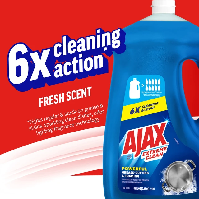 Alt view image 6 of 6 - 85fl oz Ajax Extreme Clean Foaming Dish Soap, Deep Cleaning, Grease-Cutting