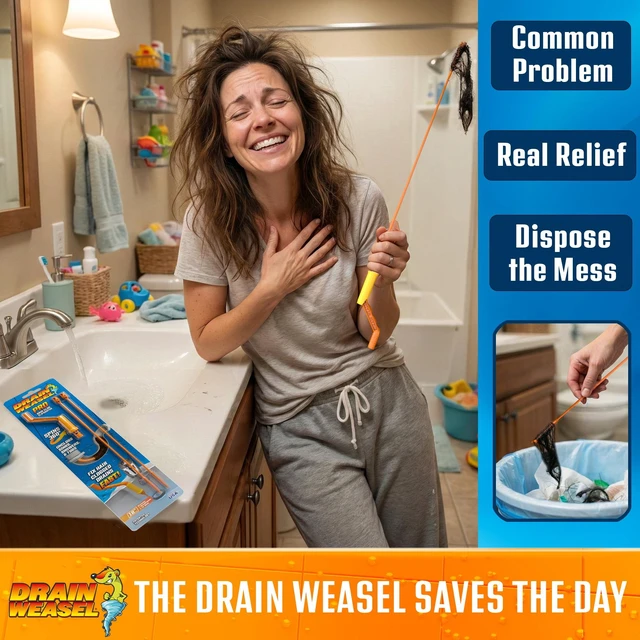 Alt view image 6 of 6 - FlexiSnake Drain Weasel Pro Snake Hair Clog Remover Starter Kit 2 Pack