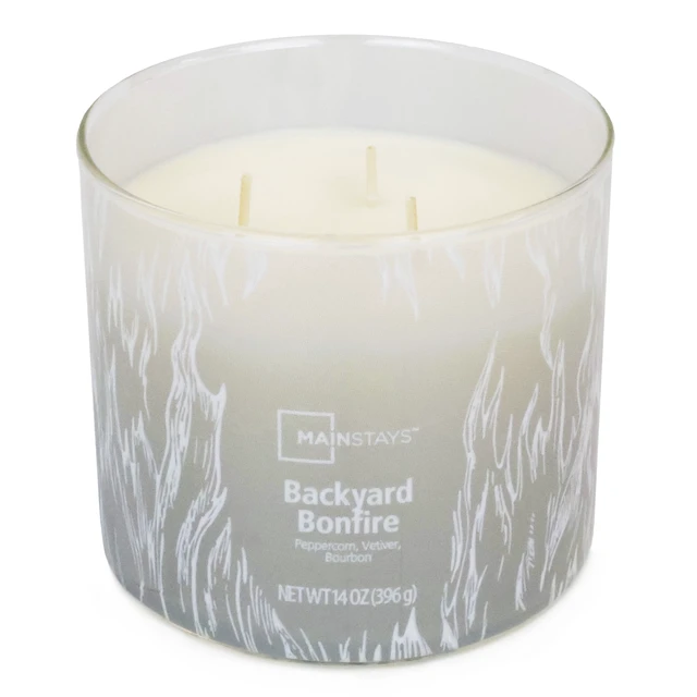 Alt view image 6 of 6 - Mainstays 3-Wick Ombre Wrap Backyard Bonfire Scented Jar Candle, 14 oz