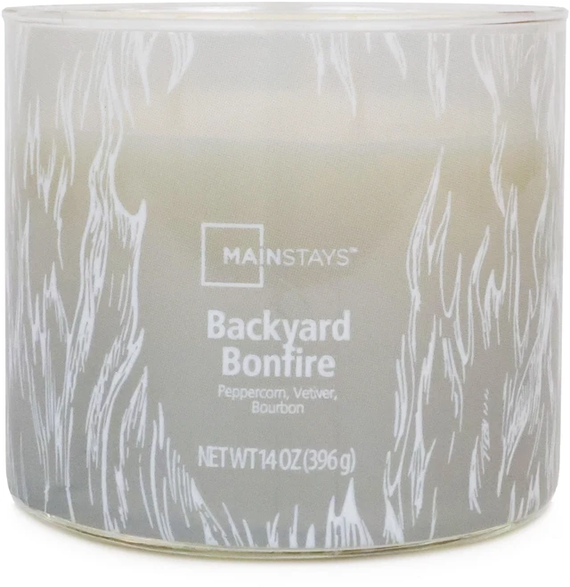 Alt view image 4 of 6 - Mainstays 3-Wick Ombre Wrap Backyard Bonfire Scented Jar Candle, 14 oz