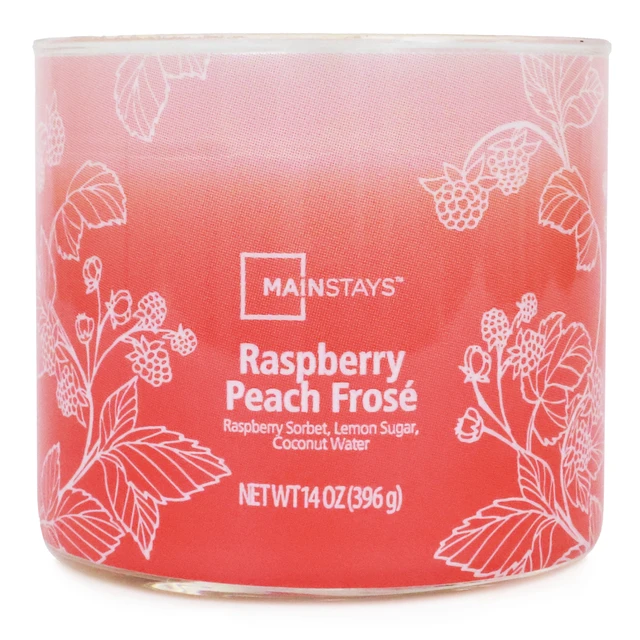 Alt view image 2 of 6 - Mainstays 3-Wick Ombre Wrap Raspberry Peach Scented Candle, 14oz