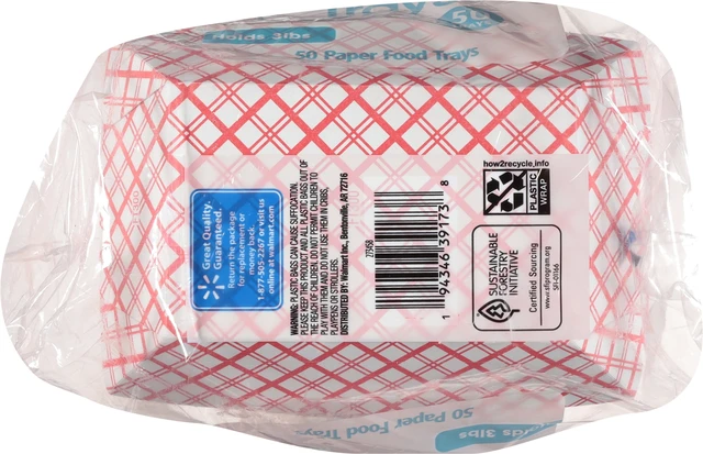 Alt view image 5 of 6 - Great Value Disposable Paper Food Trays, 3lb Capacity, 50Count