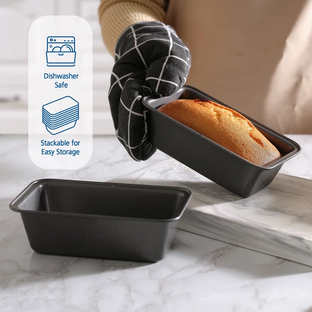 Alt view image 2 of 6 - Mainstays 2-Pack Nonstick Mini Loaf Pans, 5.7 in W x 3 in D x 2 in H