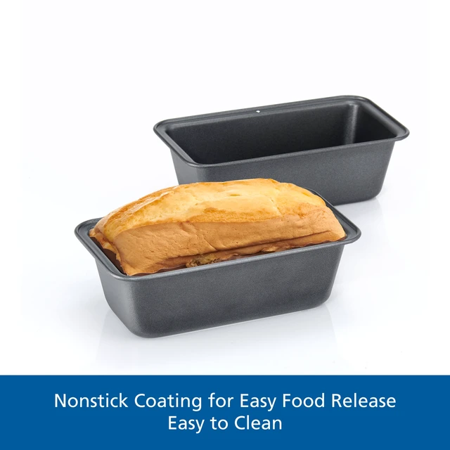 Alt view image 6 of 6 - Mainstays 2-Pack Nonstick Mini Loaf Pans, 5.7 in W x 3 in D x 2 in H