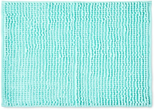 Main image of Mainstays Aqua Chenille Noodle Bath Rug, 17in x 24in