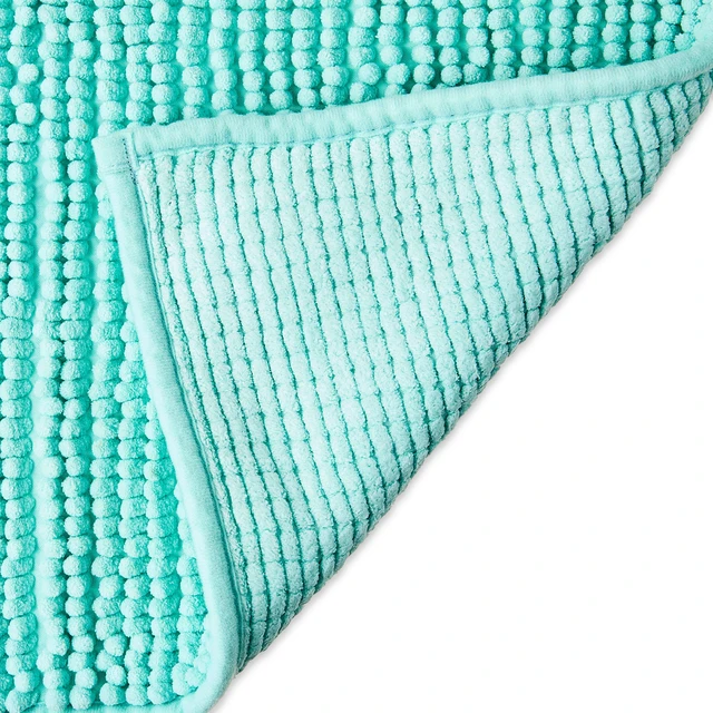 Alt view image 3 of 6 - Mainstays Aqua Chenille Noodle Bath Rug, 17in x 24in