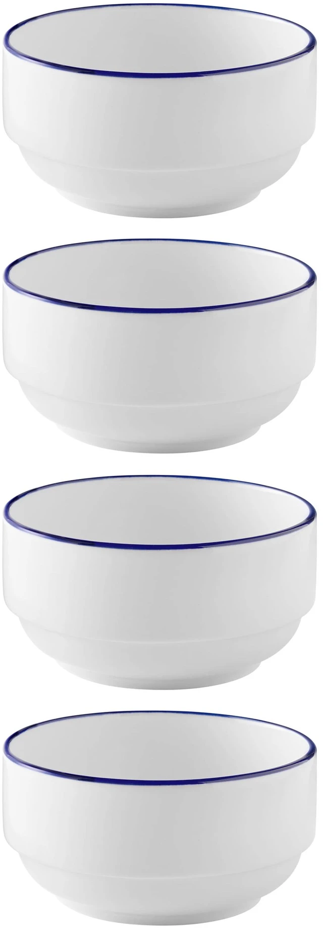 Alt view image 3 of 6 - Mainstays 3-Pack Blue Rim Stoneware Bowl, 27oz, Blue and White
