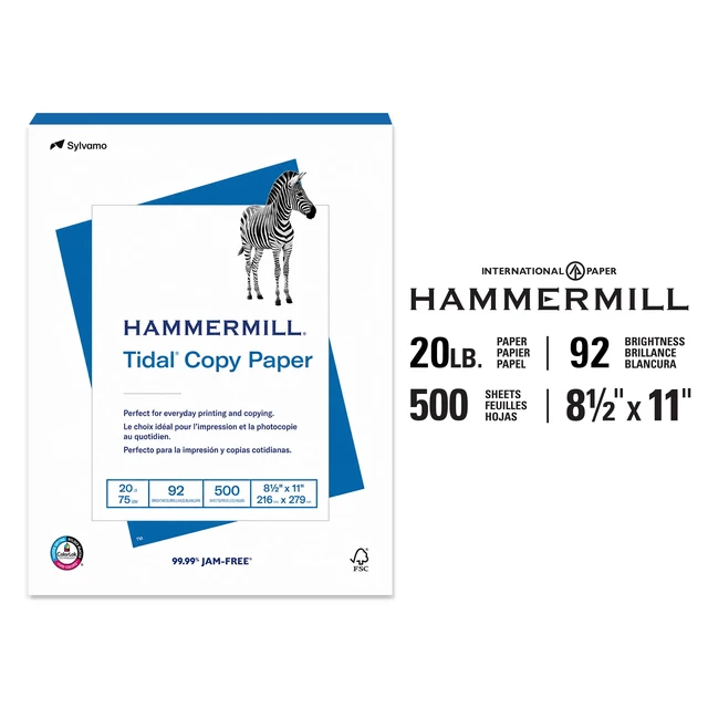 Alt view image 5 of 5 - Hammermill Tidal Copy Paper 8.5" x 11" 20lb 92 Bright White 500 Sheets