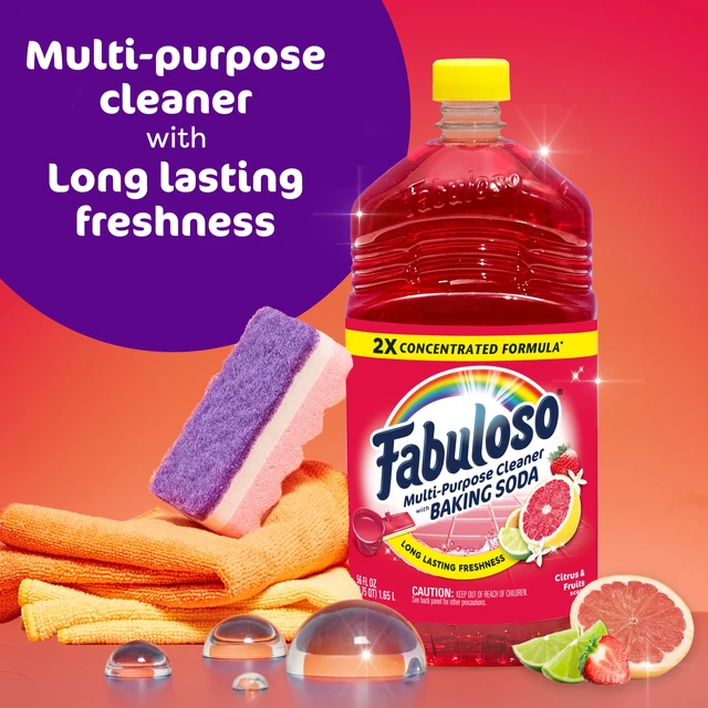 Alt view image 6 of 6 - Fabuloso 2X Multi-Purpose Cleaner with Baking Soda, Citrus and Fruits Scent, 56 fl oz