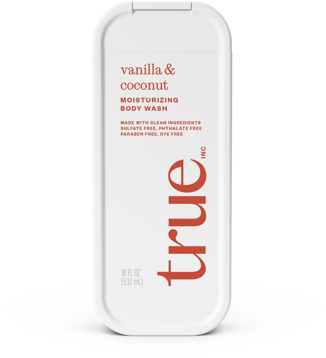 Main image of True Vanilla & Coconut Body Wash, Sulfate-Free, Moisturizing and Hydrating Formula, 18 Fl Oz