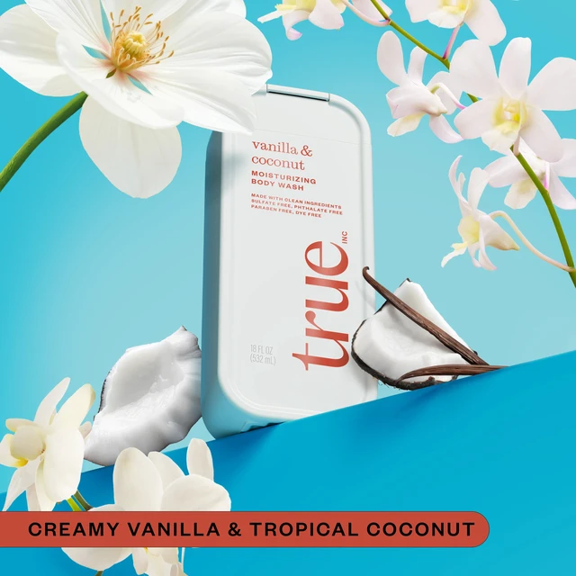 Alt view image 4 of 5 - True Vanilla & Coconut Body Wash, Sulfate-Free, Moisturizing and Hydrating Formula, 18 Fl Oz