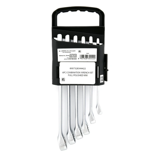 Alt view image 5 of 6 - Hyper Tough Metric 6-Piece Chrome Vanadium Combination Wrench Set