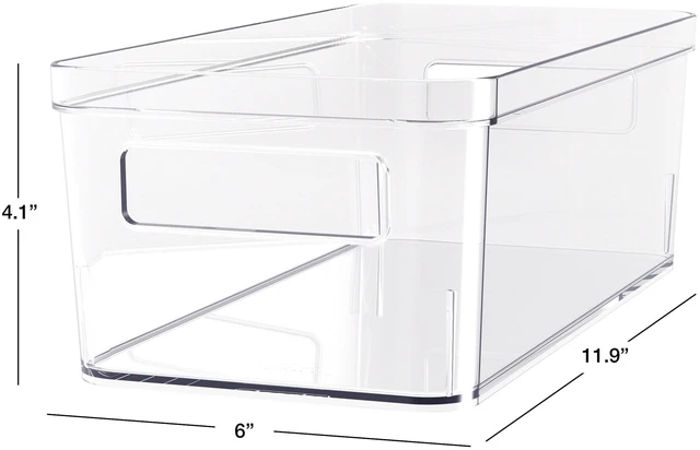 Alt view image 5 of 6 - Mainstays Medium Clear Plastic Pantry Storage Bin with Handles, 12x6x4in