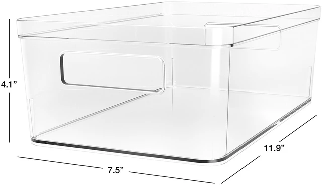 Alt view image 5 of 6 - Mainstays Clear Plastic Pantry Organizer Bin, Large 12" x 7.5" x 4", with Handles