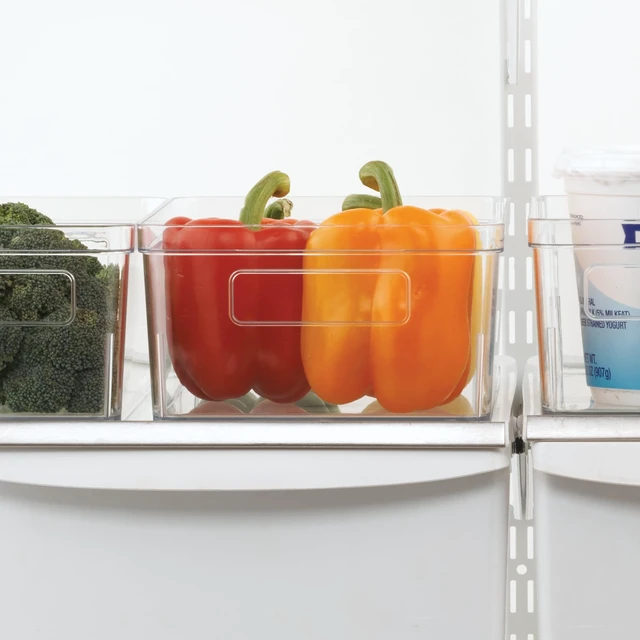 Alt view image 6 of 6 - Mainstays Clear Plastic Pantry Organizer Bin, Large 12" x 7.5" x 4", with Handles