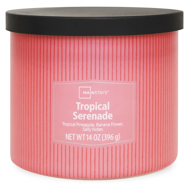 Alt view image 2 of 6 - Mainstays 14 oz 3-Wick Textured Wrapped Candle, Tropical Serenade