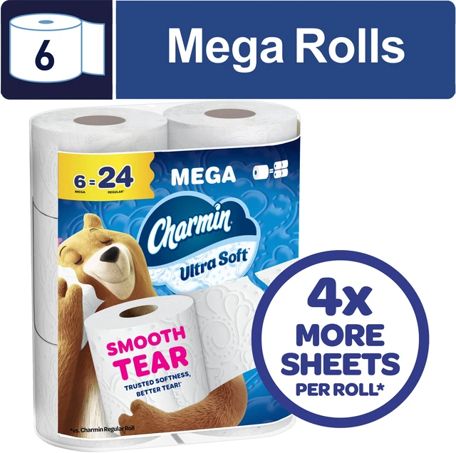 Main image of Charmin Ultra Soft Toilet Paper, 6 Mega Rolls