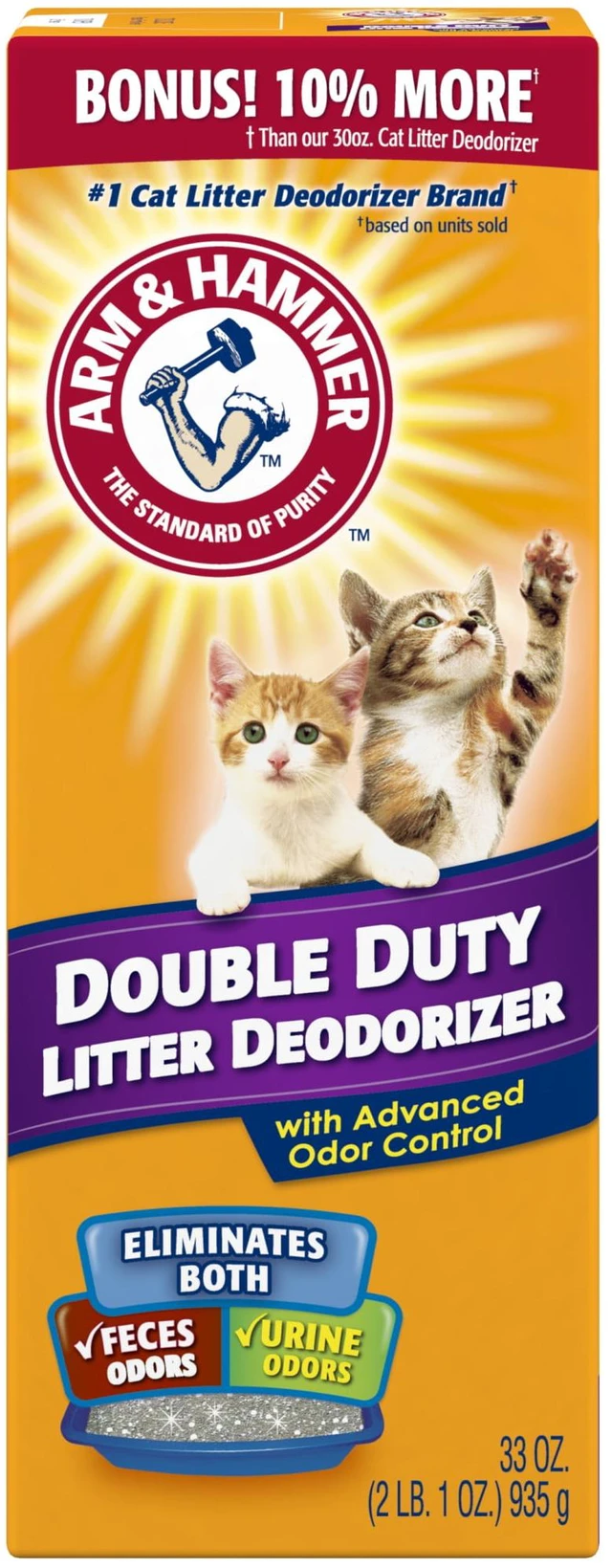 Main image of ARM & HAMMER Double Duty Cat Litter Deodorizer and Pet Odor Eliminator, 33 oz Box