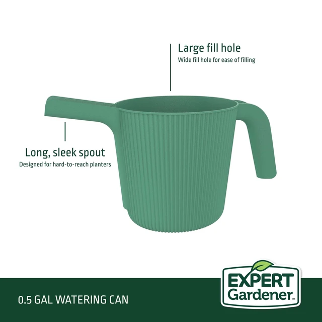 Alt view image 5 of 5 - Expert Gardener 0.5gal Resin Watering Can, Green Lily