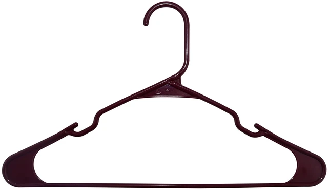 Main image of Mainstays Plastic Notched Adult Hangers, Maroon Supreme, 50 Count