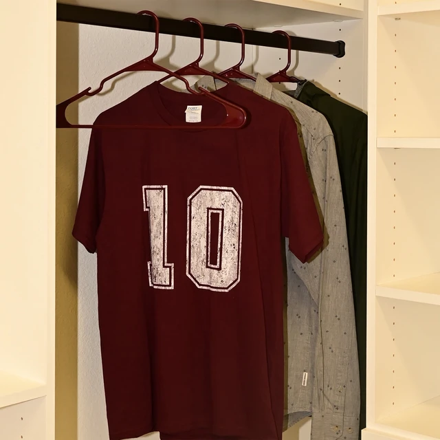 Alt view image 6 of 6 - Mainstays Plastic Notched Adult Hangers, Maroon Supreme, 50 Count