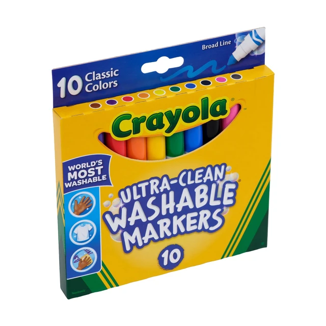 Alt view image 5 of 6 - Crayola Ultra-Clean Washable Broad Line Markers, 10 Count, Back to School Supplies, Classroom Essentials for Teachers, Gift, Ages 3+