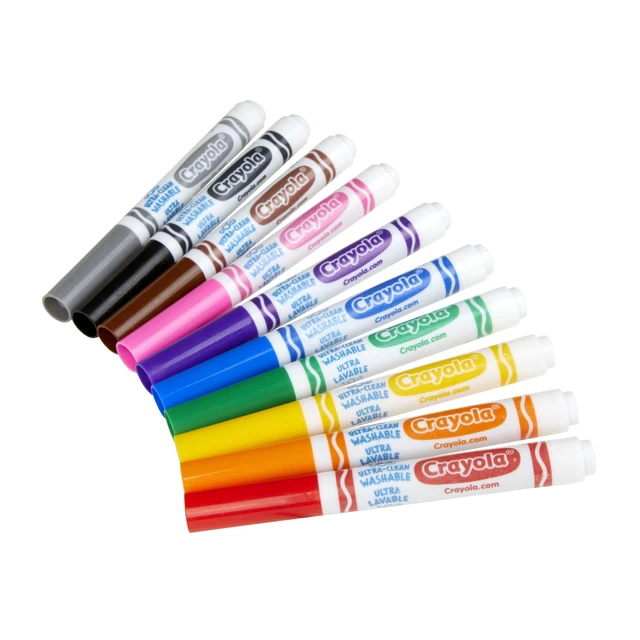 Alt view image 6 of 6 - Crayola Ultra-Clean Washable Broad Line Markers, 10 Count, Back to School Supplies, Classroom Essentials for Teachers, Gift, Ages 3+