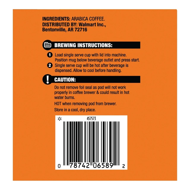 Alt view image 2 of 6 - Great Value 100% Arabica Breakfast Blend Medium Roast Ground Coffee Pods, 12 Count