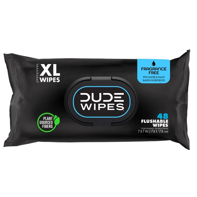 Alt view image 2 of 6 - DUDE Wipes Flushable Wipes, XL Unscented Wet Wipes, 48 Count