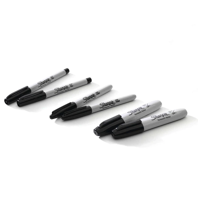 Alt view image 6 of 6 - Sharpie Multi-Tip Pack Permanent Markers, Fine/Ultra Fine/Chisel Tip, Black, 6 Count