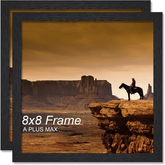 Main image of 8x8 Picture Frame Set of 2 Black Lightweight Tabletop and Wall Mount