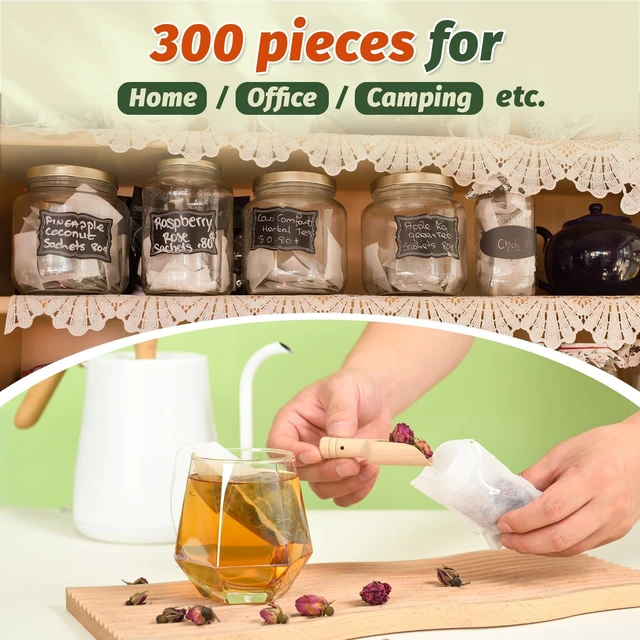 Alt view image 3 of 7 - 300Pcs Empty Tea Bags Disposable Tea Infuser Sachets for Loose Leaf Tea