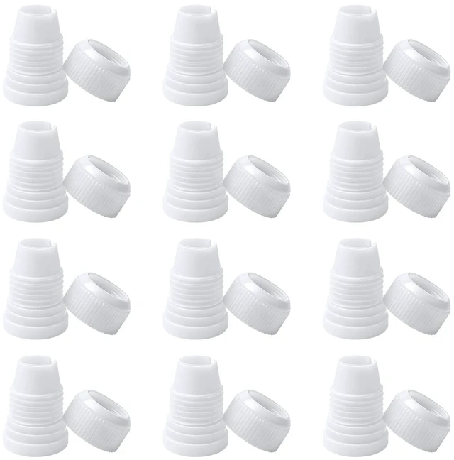 Main image of 12 Pack Standard Plastic Piping Bag Couplers for Piping Tips and Icing Nozzles
