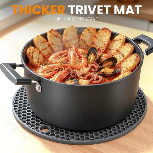 Alt view image 7 of 7 - Food-Grade Silicone Trivets for Hot Dishes, BPA Free, 4-Pack