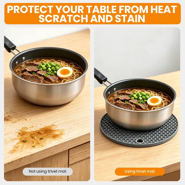 Alt view image 3 of 7 - Food-Grade Silicone Trivets for Hot Dishes, BPA Free, 4-Pack